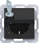 HAGER - A.x/C.x SSD mit Klappdeckel arretierend, Schloss, nachtschwarz gl.