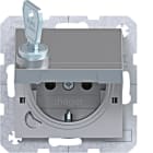 HAGER - A.x/C.x SSD mit Klappdeckel arretierend, Schloss, titan matt, lack.