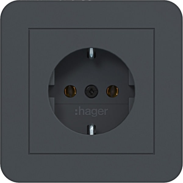 HAGER - C.1 SSD mit voller Abdeckplatte anthrazit matt, lack.