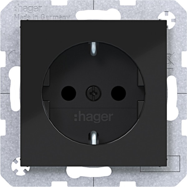 HAGER - A.x/C.x SSD mit erhöhtem Ber.schutz, nachtschwarz glänzend
