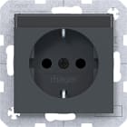 HAGER - A.x/C.x SSD mit erh. Ber.schutz Beschr.feld, anthrazit matt, lack.