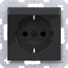 HAGER - A.x/C.x SSD mit erh. Ber.schutz Beschr.feld, nachtschwarz glänzend