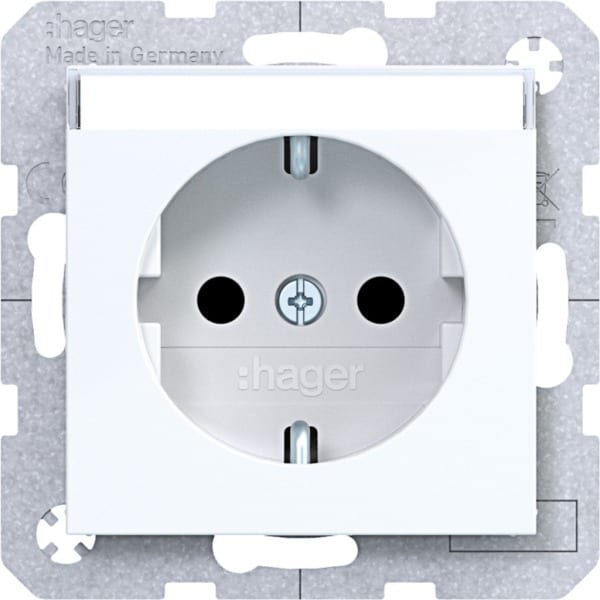 HAGER - A.x/C.x SSD mit erh. Ber.schutz Beschr.feld, lichtweiß glänzend