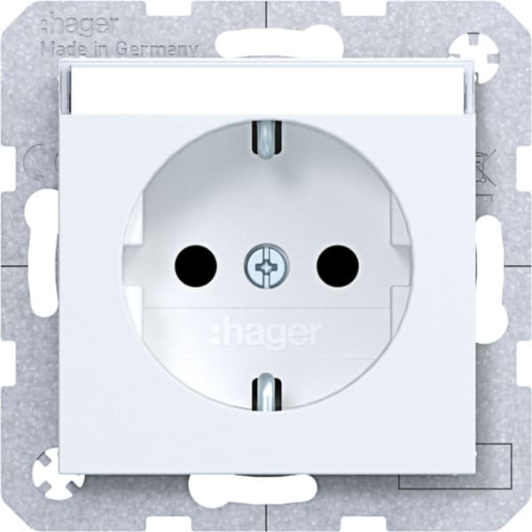 HAGER - A.x/C.x SSD mit erh. Ber.schutz Beschr.feld, lichtweiß matt