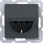 HAGER - A.x/C.x SSD mit Klappd. arret. erh. Ber.schutz, anthrazit matt, lack.