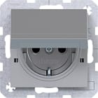 HAGER - A.x/C.x SSD mit Klappd. arret. erh. Ber.schutz, titan matt, lack.