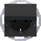 HAGER - A.x/C.x SSD 45° m. Klappd. arret. erh. Ber.schutz, nachtschwarz glänzend