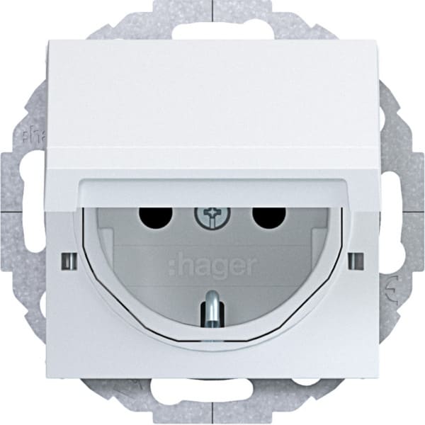 HAGER - A.x/C.x SSD 45° m. Klappd. arret. erh. Ber.schutz, lichtweiß matt