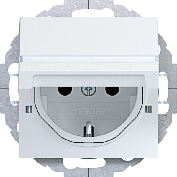 HAGER - A.x/C.x SSD 45° m. Klappd. arret. erh. Ber.schutz, BSF, lichtweiß matt