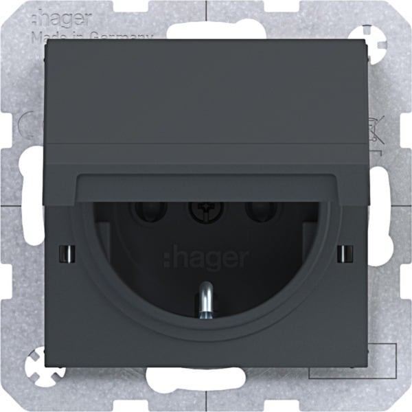 HAGER - A.x/C.x SSD mit Klappd. arret. Schraub-Liftkl., anthrazit matt, lack.