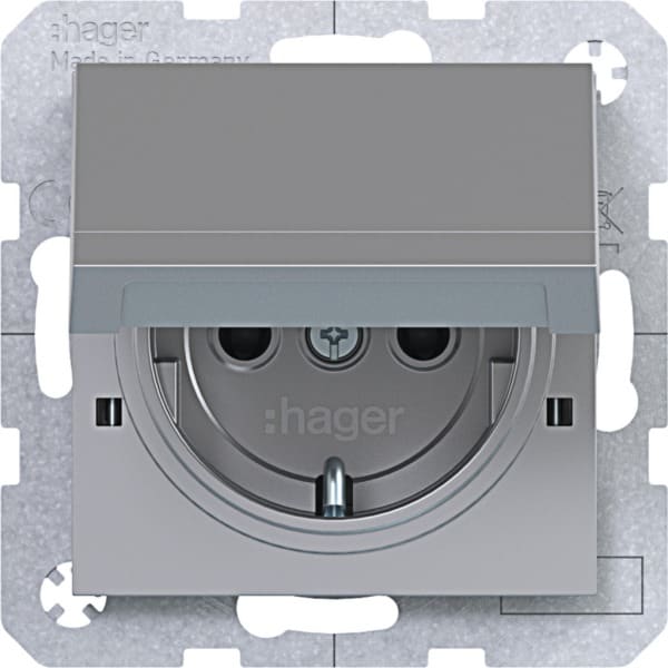 HAGER - A.x/C.x SSD mit Klappd. Arret. Schraub-Liftkl., titan matt, lack.