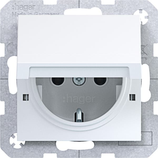 HAGER - A.x/C.x SSD mit Klappd. Arret. Schraub-Liftkl., lichtweiß glänzend