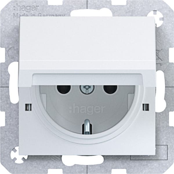 HAGER - A.x/C.x SSD mit Klappd. arret. Schraub-Liftkl., lichtweiß matt