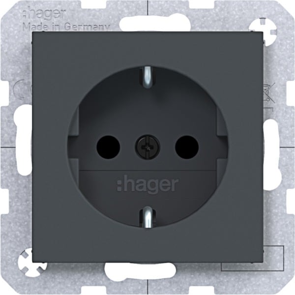 HAGER - A.x/C.x SSD mit erh. Ber.schutz Schraub-Liftkl., antharzit matt, lack.