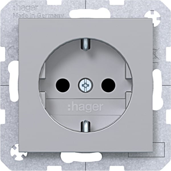 HAGER - A.x/C.x SSD mit erh. Ber.schutz Schraub-Liftkl., titan matt, lack.