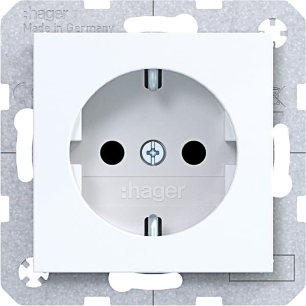 HAGER - A.x/C.x SSD mit erh. Ber.schutz Schraub-Liftk., lichtweiß glänzend