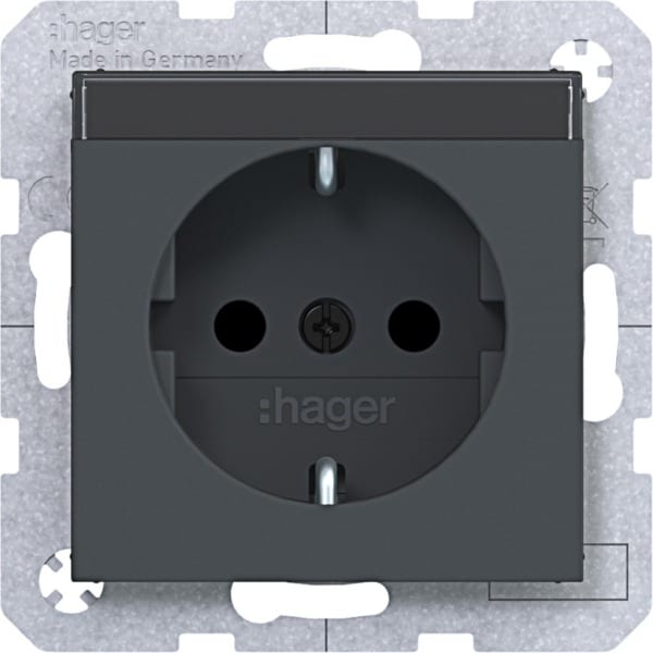 HAGER - A.x/C.x SSD mit erh. Ber.schutz BSF, Schraub-Liftkl., anthrazit m. lack.