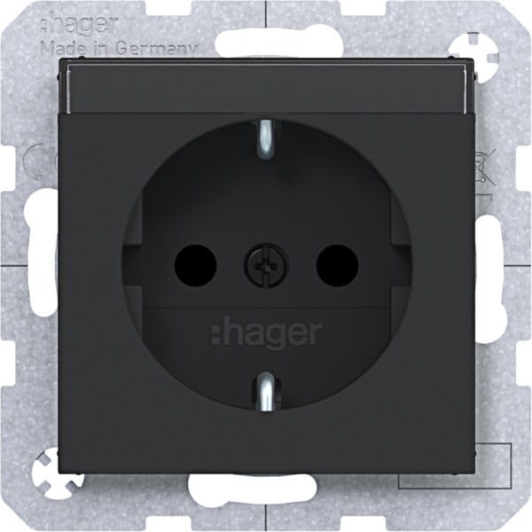 HAGER - A.x/C.x SSD mit erh. Ber.schutz BSF, Schraub-Liftkl., nachtschwarz matt