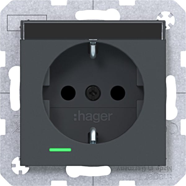 HAGER - A.x/C.x SSD m. Kont.-LED, Beschr. erh. Ber.schutz., Liftk., anth. m. lack.