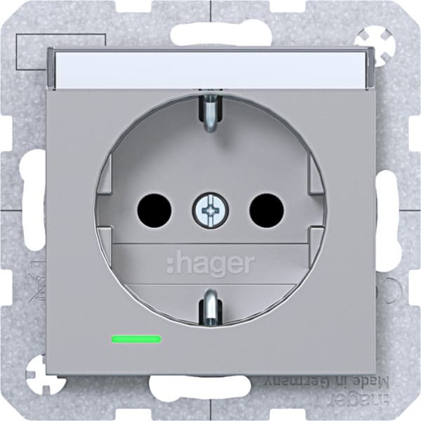 HAGER - A.x/C.x SSD m. Kont.-LED, Beschr. erh. Ber.schutz., Liftk., titan m. lack.