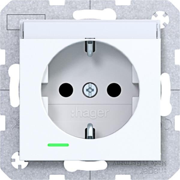 HAGER - A.x/C.x SSD m. Kont.-LED, Beschr. erh. Ber.schutz., Liftk., lichtweiß m.