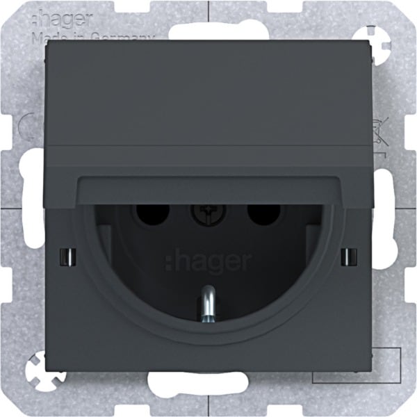 HAGER - A.x/C.x SSD Blende u, Klappdeckel geschraubt, anthrazit matt, lack.