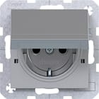 HAGER - A.x/C.x SSD mit Klappd. arret. erh. Ber.schutz, titan matt, Lackiert