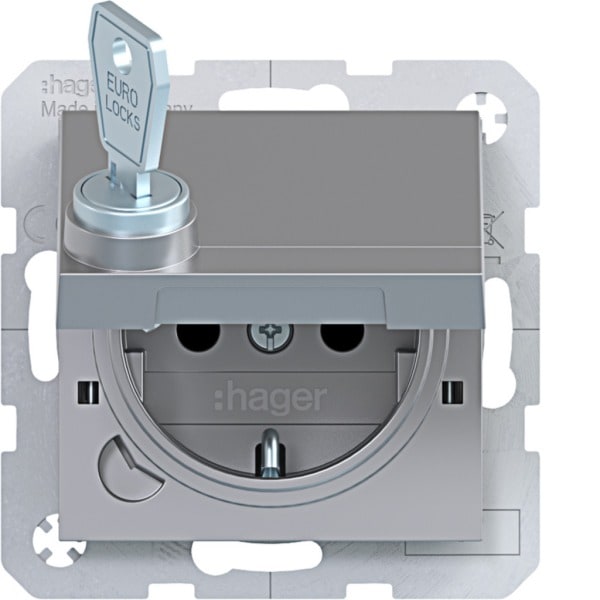 HAGER - A.x/C.x SSD m Klappd. arret. Schl erh. Ber.schutz, Liftkl., titan m. lack.