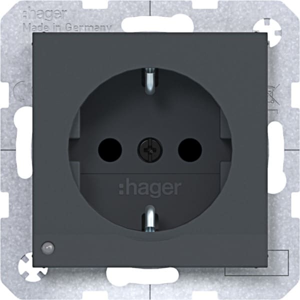 HAGER - A.x/C.x SSD LED-Orientierungsl. erh. Ber.schutz, Liftkl. anthr. m. lack.