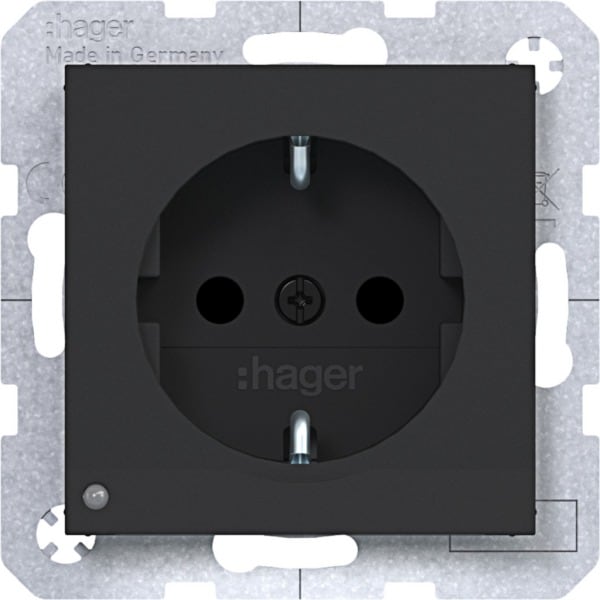 HAGER - A.x/C.x SSD LED-Orientierungsl. erh. Ber.schutz, Liftkl., n.schwarz matt