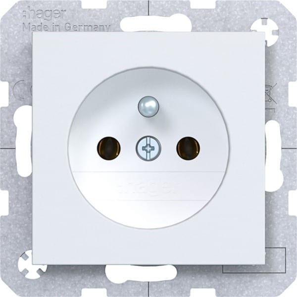 HAGER - A.x/C.x SD mit Schutzkontaktstift lichtweiß matt