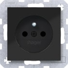 HAGER - A.x/C.x SD mit Schutzkontaktstift nachtschwarz glänzend