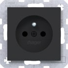 HAGER - A.x/C.x SD mit Schutzkontaktstift nachtschwarz matt