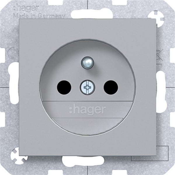 HAGER - A.x/C.x SD mit Schutzkontaktstift titan matt, lack.