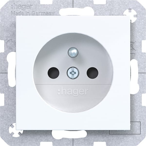 HAGER - A.x/C.x SD mit Schutzkontaktstift lichtweiß glänzend