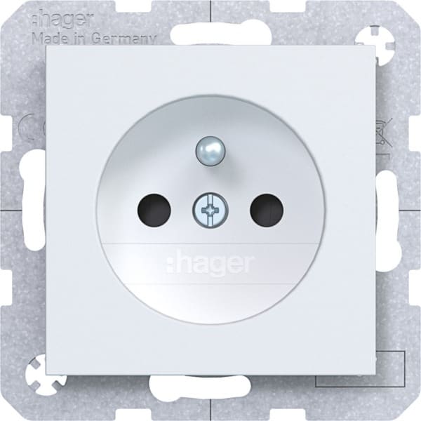 HAGER - A.x/C.x SD mit Schutzkontaktstift lichtweiß matt