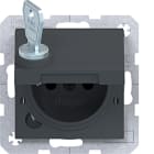 HAGER - A.x/C.x SD Klapp arret Schuko-sti erh. Ber.schutz, Schloss anthr. m. lack.