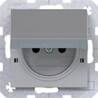 HAGER - A.x/C.x SD Klapp arret Schuko-sti erh. Ber.schutz, Liftkl., titan m. lack.