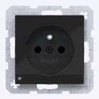 HAGER - A.x/C.x SD m. Schuko-sti. Or. LED erh. Ber.schutz, Liftkl., n.schwarz gl.