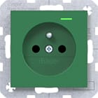 HAGER - A.x/C.x SD, Schuko-sti. Kont. LED erh. Ber.schutz, Liftkl., grün glänzend