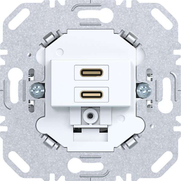 HAGER - A.x/C.x USB-C Ladesteckdose 230V, 2-fach, PD 20 W, weiß matt, UP