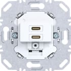 HAGER - A.x/C.x USB-C Ladesteckdose 230V, 2-fach, PD 20 W, weiß matt, UP