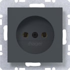 HAGER - A.x/C.x Steckdose ohne Schutzk., anthrazit matt, lack.