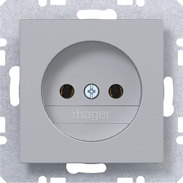 HAGER - A.x/C.x Steckdose ohne Schutzk., titan matt, lack.