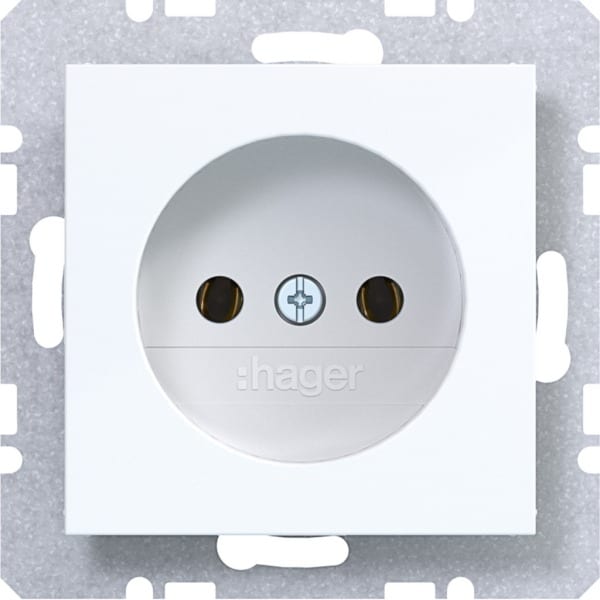 HAGER - A.x/C.x Steckdose ohne Schutzk., lichtweiß glänzend