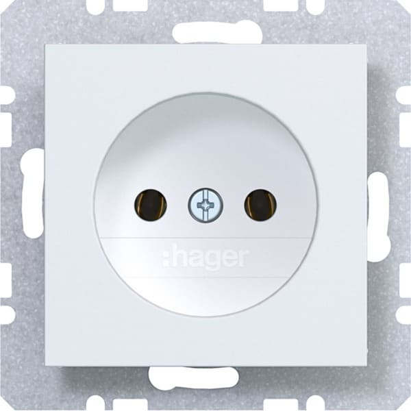 HAGER - A.x/C.x Steckdose ohne Schutzk., lichtweiß matt