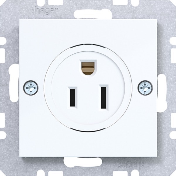 HAGER - A.x/C.x SD NEMA5-15 R USA/CANADA Schutzk., lichtweiß glänzend