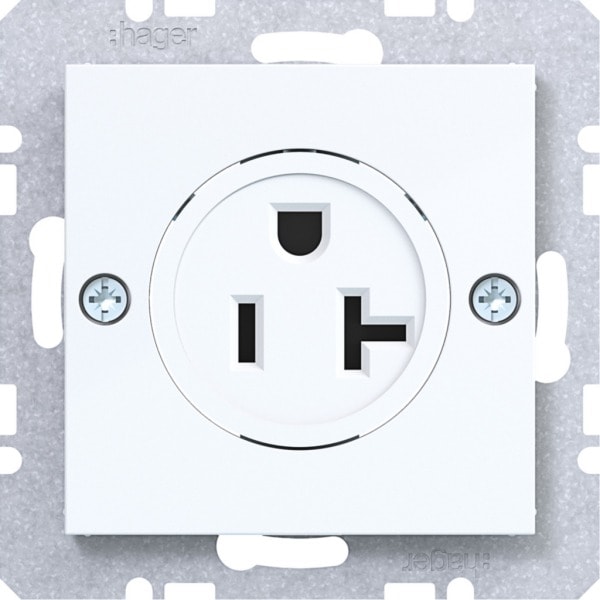 HAGER - A.x/C.x SD NEMA5-20 R USA/CANADA Schutzk., lichtweiß glänzend