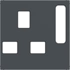 HAGER - A.x/C.x Zstk. für British Standard, absch., anthrazit matt, lack.