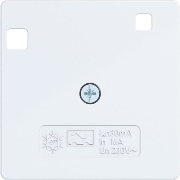 HAGER - A.x/C.x Zentralplatte 50x50mm für FI-Schutzschalter, lichtweiß glänzend